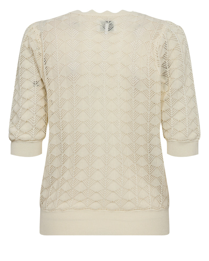 Bagside af NUASPEN Pullover i Sandshell med ribkant